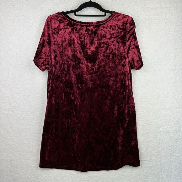 2/$30 Spring + Mercer Velvet Legging Tee Tunic Size L Bordeaux Red Whimsigoth - Picture 3 of 11